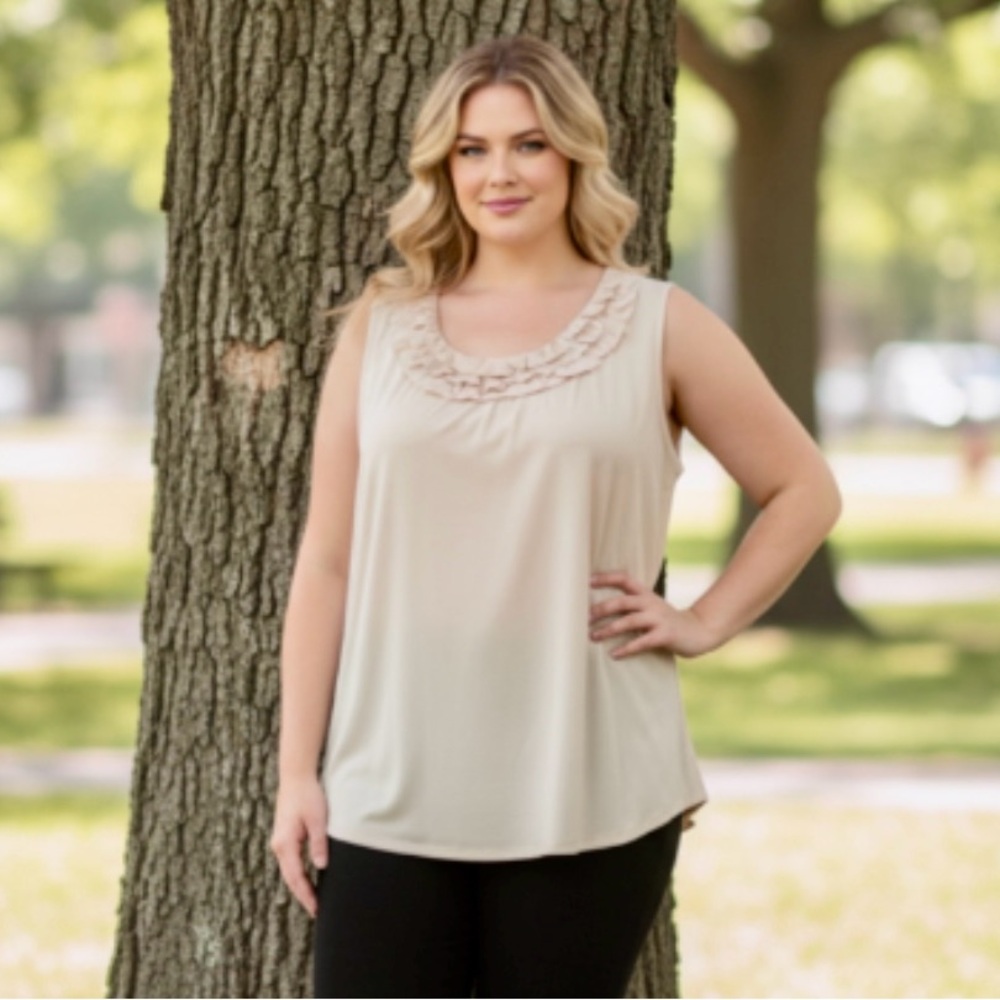 Elle Sleeveless Cream Top